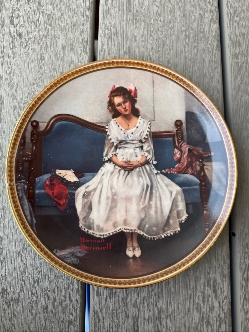 Norman Rockwell Waiting at the Dance Collector Plate 1983 Knowles